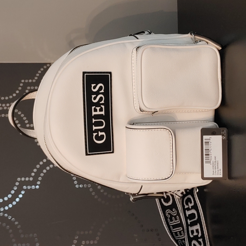 White preloved Guess Backpack.